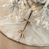 Oak PLUS 48"D Milk Coffee Brown Faux Rabbit Fur Christmas Tree Skirt