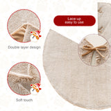 Oak PLUS 48"D Milk Coffee Brown Faux Rabbit Fur Christmas Tree Skirt