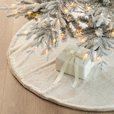 Oak PLUS 48"D Milk Coffee Brown Faux Rabbit Fur Christmas Tree Skirt