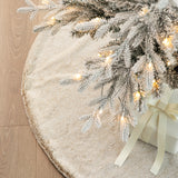Oak PLUS 48"D Milk Coffee Brown Faux Rabbit Fur Christmas Tree Skirt