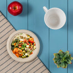 Oak PLUS 7 inch Natural Compostable & Disposable Sugarcane Plates, 600 Pack