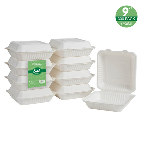 100% Compostable Bagasse Clam Shell To-Go Containers – ABENA USA