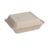 Oak PLUS 1250 ML Natural Compostable & Disposable Sugarcane Clamshell Containers, 300 Pack